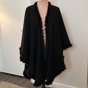 Lux mink and cashmere cape/wrap